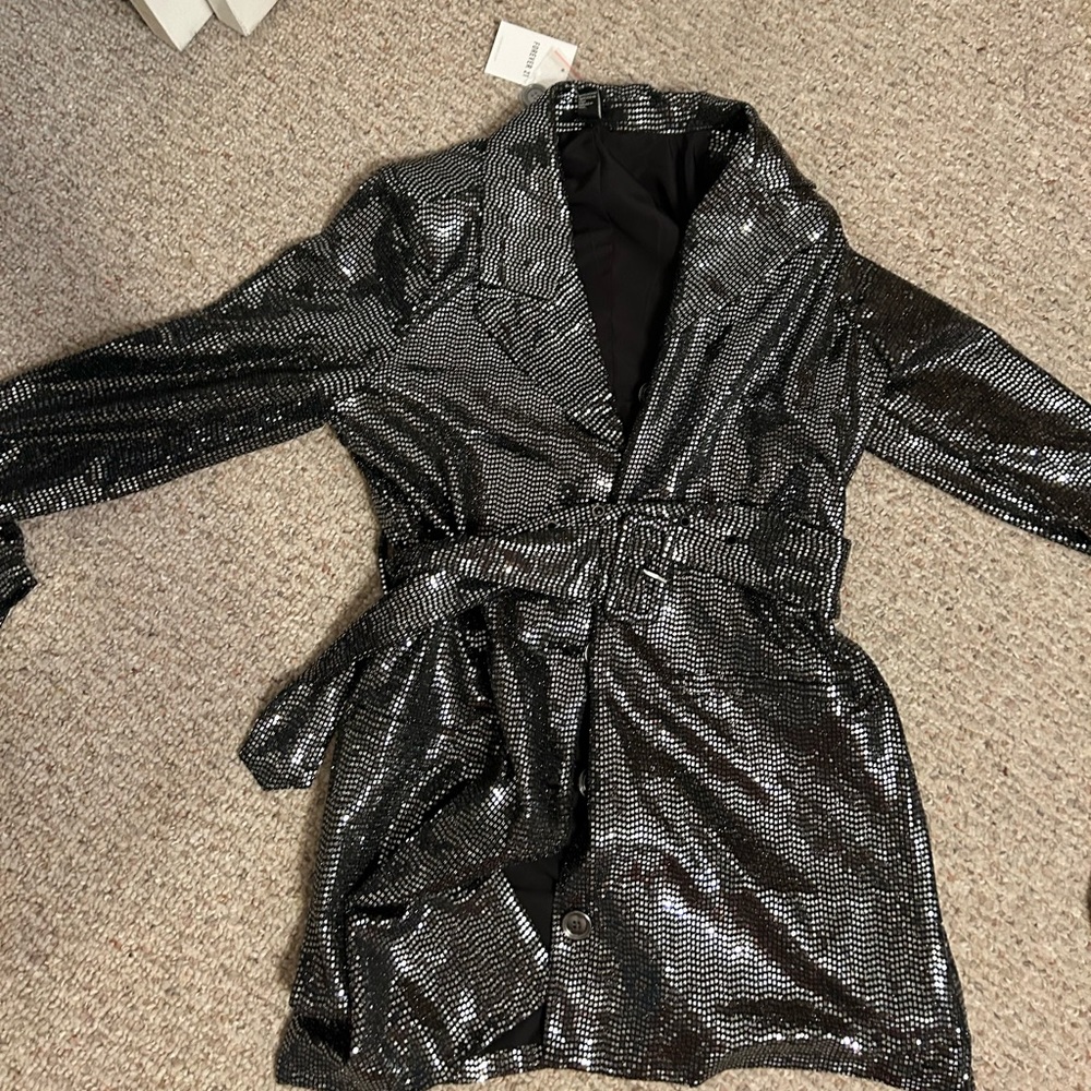 Sequins black blazer dress